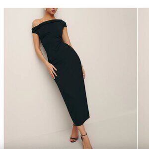 NWT Reformation Jaman Midi Dress Black Size Small